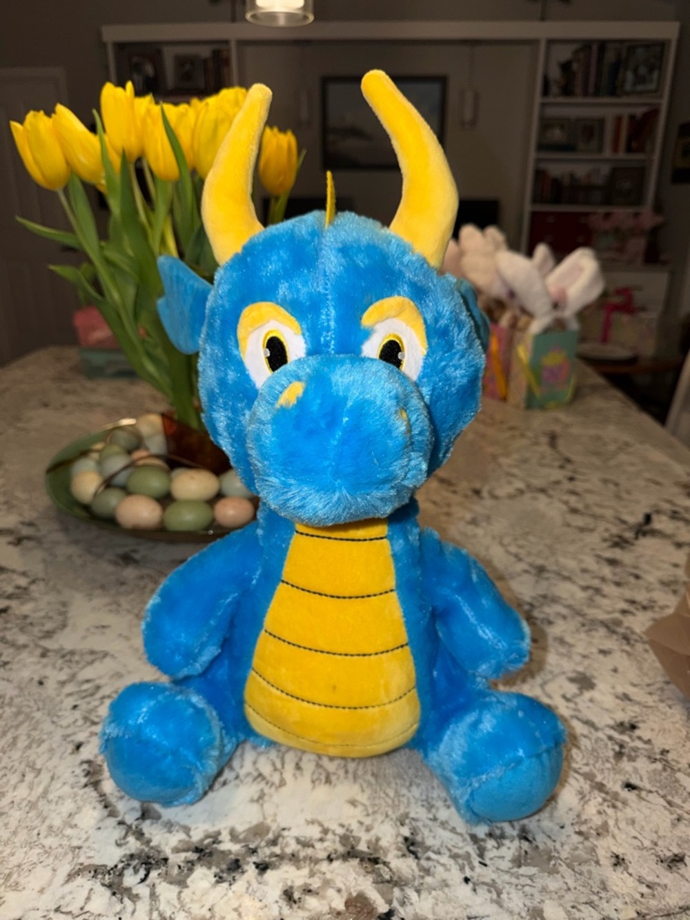 Blue & Yellow Dragon Plush 18” by BJ TOY COMPANY